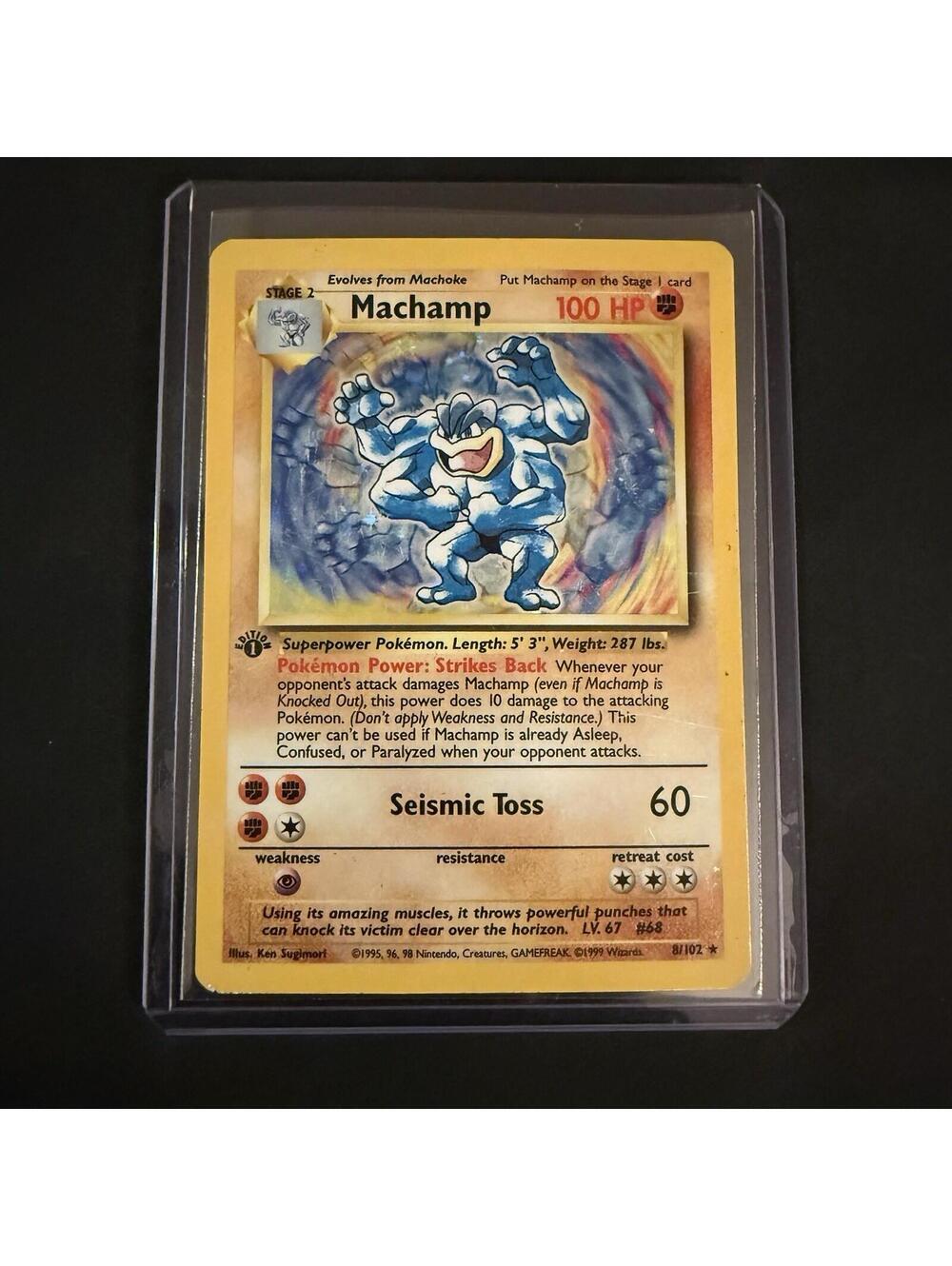 Machamp 8/102 1st Edition Base Set Holo Pokemon Card WOTC 1999